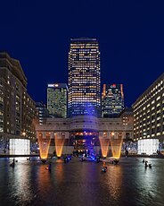Cabot Square during the Winter Lights Festival, 17 January 2019 Cabot Square, Canary Wharf, London 2019-01-17, 02.jpg