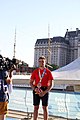 Deutsch: Kanusport bei den Olympischen Jugendspielen 2018; Tag 10, 16. Oktober 2018; Finale Jungen Einer-Kajak-Slalom: Lan Tominc (Slowenien, Gold) - Guan Changheng (China, Silber) - Tom Bouchardon (Frankreich, Bronze) English: Canoeing at the 2018 Summer Youth Olympics at 16 October 2018 – Boys' K1 slalom Gold Medal Race: Lan Tominc (Slovenia, gold) - Guan Changheng (China, silver) - Tom Bouchardon (France, bronze)