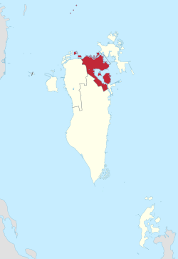 Karte von Bahrain mit Hauptstadt Governorate