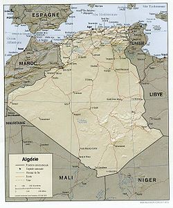 Carte de l'Algérie.