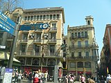 ]] (inclou l'antiga botiga Bruno Cuadros). Rambla, 82 - pla de la Boqueria, 1 - c/ Cardenal Casañas, 1 (Barcelona). This is a photo of a building indexed in the Catalan heritage register as Bé Cultural d'Interès Local (BCIL) under the reference 08019/942. Object location 41° 22′ 53.14″ N, 2° 10′ 23.6″ E  View all coordinates using: OpenStreetMap