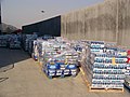 Donated cases of water
