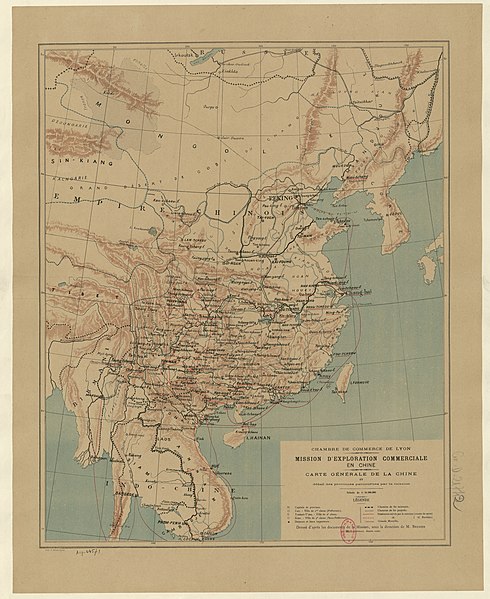 File:Chambre de Commerce de Lyon. Mission d'exploration commerciale en Chine. Carte générale de la Chine et détail des provinces parcourues par la Mission. 1 - 10.000.000 - Dressé d'après les documents de la Mission... - btv1b530586894.jpg