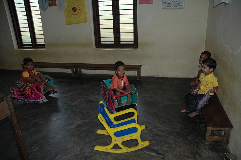 File:Children at Nirappam kunnu Anganwadi Centre, Cheruvannur Grama Panchayat, Kozhikode.jpg