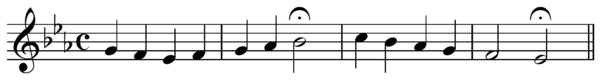 A chorale melody containing only steps, no skips: "Jesu, Leiden, Pein, und Tod". Play (help·info)