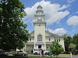 The historic Old Yellow Meeting House, which now serves as a local congregation of the United Church of Christ in Dracut center (at the intersection of Route 38 and Route 113)