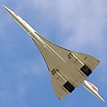 Die Flügel der Concorde gehen im vorderen Bereich fließend in Strakes über.