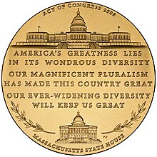 Congressional Gold Medal (reverse side) Congressional Gold Medal Edward William Brooke (reverse).jpg