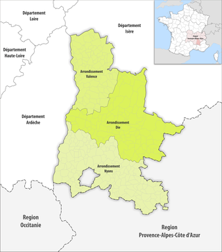 Gemeinden und Arrondissemente im Département Drôme