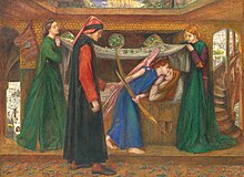 The 1856 watercolour, Tate Britain Dante Gabriel Rossetti - Dante's Dream at the Time of the Death of Beatrice (1856).jpg