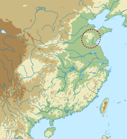 Dawenkou kültürü'in yayılımını gösteren harita.