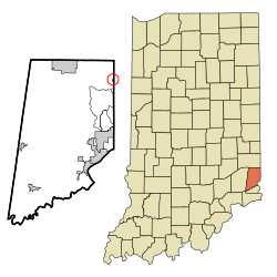 Location of West Harrison in the state of Indiana