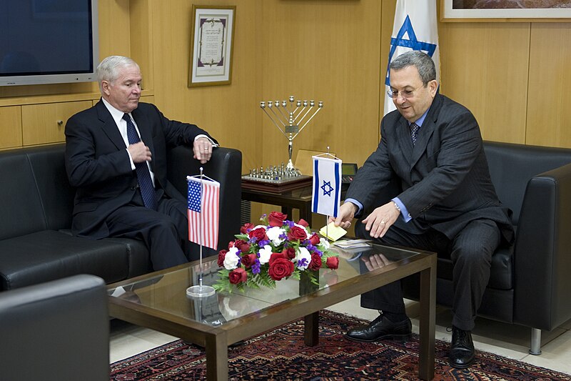 File:Defense.gov News Photo 110324-D-XH843-014 - Secretary of Defense Robert M. Gates meets with Israeli Defense Minister Ehud Barak in Tel Aviv, Israel, on March 24, 2011.jpg