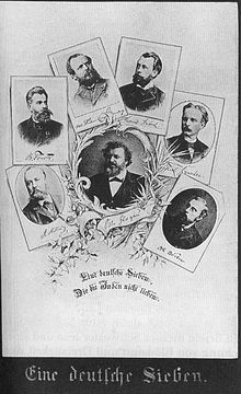 Ото Глагау в компанията на членове на Антисемитската лига през 1880 г.