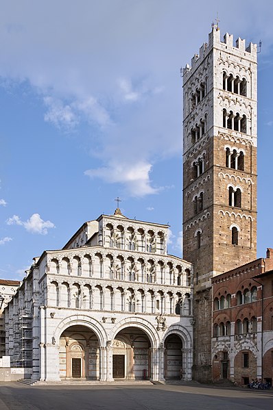 Façade and bell tower of Lucca Cathedral