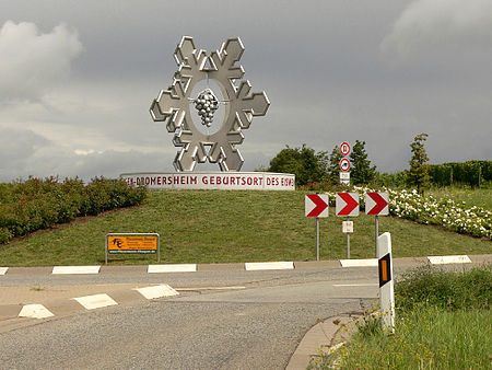 Dromersheim Verkehrskreisel Eiswein