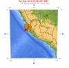 Bản đồ Peru với các trận động đất mạnh nhất