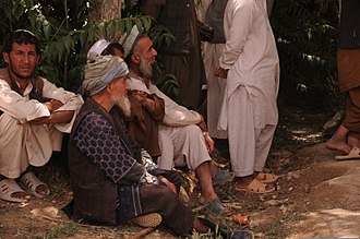 People in Darzab District Elders from the Darzad and Qush Teppa districts attend a shura, or meeting, at the Darzab district headquarters in Afghanistan June 5, 2012 120605-A-PO583-038.jpg