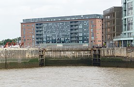 Princes Dock, Liverpool - entrance to Half-Tide Dock.