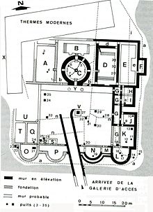 Plan des thermes gallo-romains.