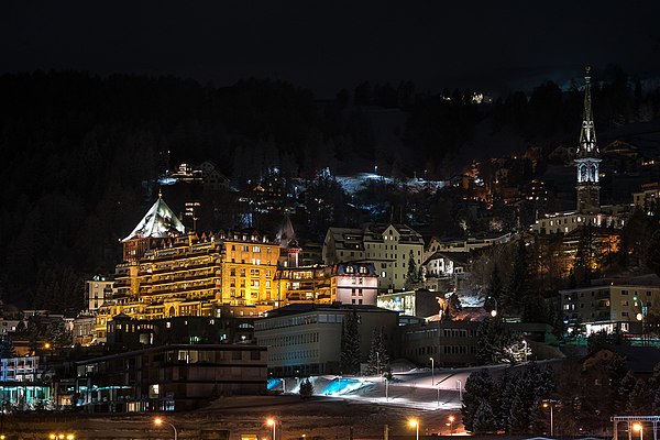 Winter night in St. Moritz