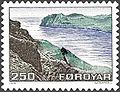 Stamp Ø 010 of 1975: View from Streymoy to Vágar.