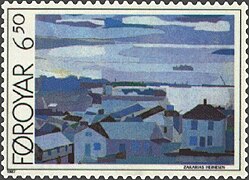 Zacharias Heinesen: Vestara vág was among the Faroese stamps 1987.