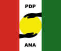 Flag of Democratic Party for Progress – Angolan National Alliance