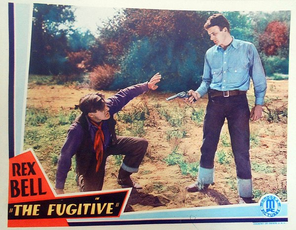 Lobby card for The Fugitive (1933) with Kortman (left) and Rex Bell