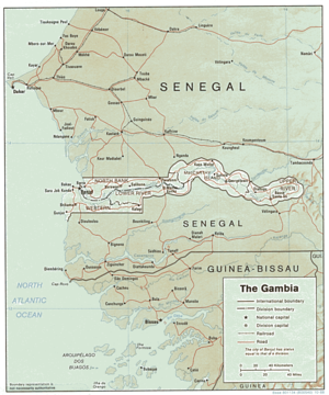 Map Of The Gambia With Villages And Towns Geography Of The Gambia - Wikipedia