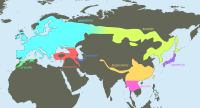 Garrulus glandarius distribution map ssp groups.svg