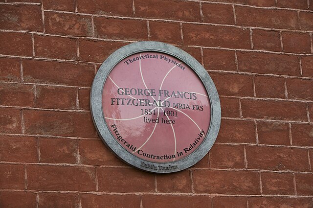 Plaque at 7 Ely Place, Dublin, where FitzGerald lived