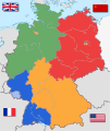 Germany location map labeled 8 Jun 1947 - 22 Apr 1949-colored.svg