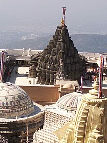 Neminath temple among other Jain temples in the cluster, from east Girnar Jain temples 2.jpg