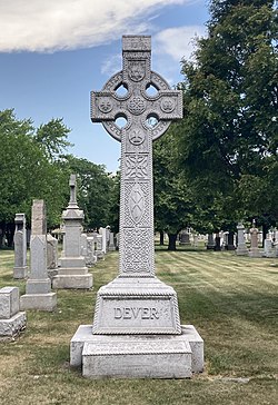 Dever's grave at Calvary Cemetery
