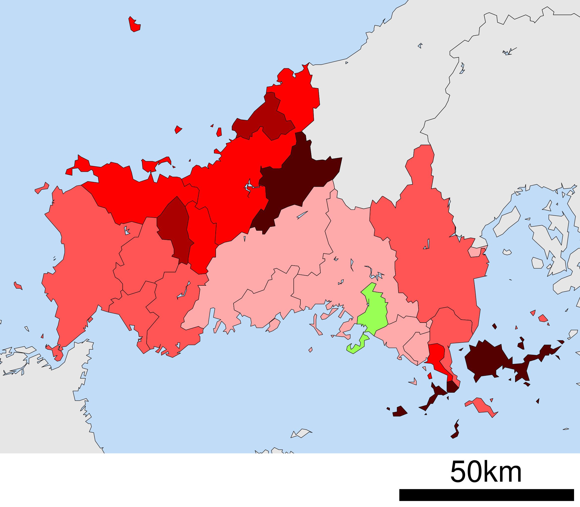 ファイル:Growth rate map of municipalities of Yamaguchi prefecture 