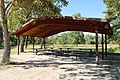 View of the picnic shelter in the middle of the park