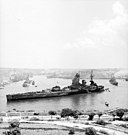 La HMS Rodney nel Porto Grande ai tempi dello sbarco in Sicilia