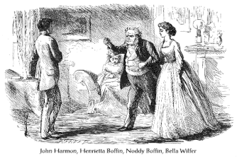 Bella Wilfer, avec Harmon et les Boffin dans L'Ami commun.