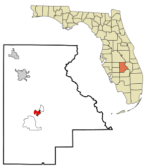 Highlands County Florida Incorporated and Unincorporated areas Lake Placid Highlighted.svg