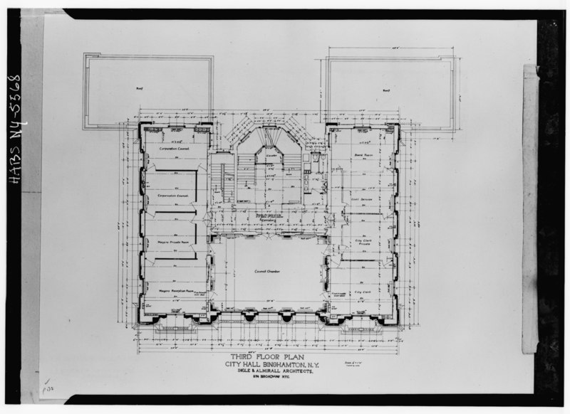 File:Historic American Buildings Survey, BINGHAMTON CITY HALL, PHOTOCOPY OF ORIGINAL WORKING DRAWING OF THIRD FLOOR PLAN - 1897 FROM THE OFFICE OF THE CITY ENGINEER, BINGHAMTON, NEW HABS NY,4-BING,3-12.tif