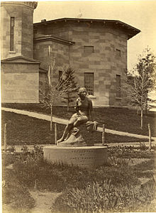 The Sabrina statue on the Amherst College campus, 1868