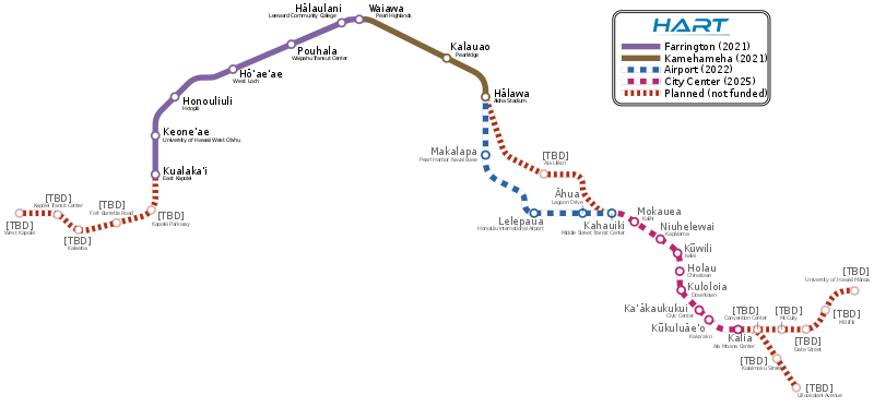 File:Honolulu Rail Transit map with extensions.svg