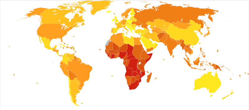 File:Infectious and parasitic diseases world map-Deaths per million persons-WHO2012.svg