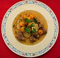 Irish stew is a traditional stew made from lamb, or mutton, potatoes, carrots, onions, and parsley.[102]