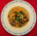 Irish stew is a traditional stew made from lamb, or mutton, potatoes, carrots, onions, and parsley.[101]