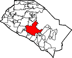 Location of Irvine within Orange County, California.