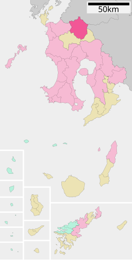 Lokasi Isa di Prefektur Kagoshima