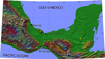 Isthmus of Tehuantepec in southern Mexico