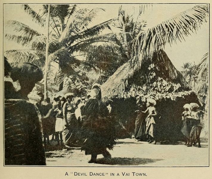File:JOHNSTON(1907) A DEVIL DANCE in a Vai town.jpg